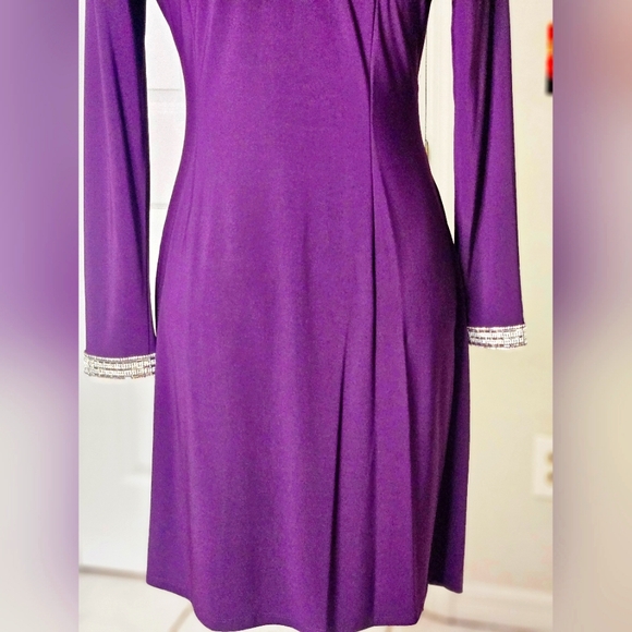 MSK Women's Purple Rhinestone Dress. Size S./M - Picture 5 of 12